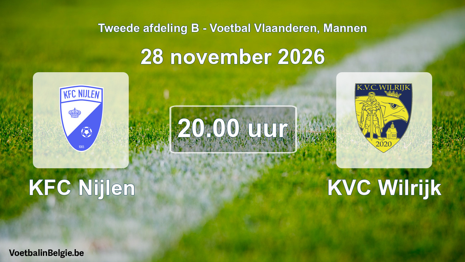 Geplantes Spiel männer-Fußball: KFC Nijlen - KVC Wilrijk (28 November 2026)