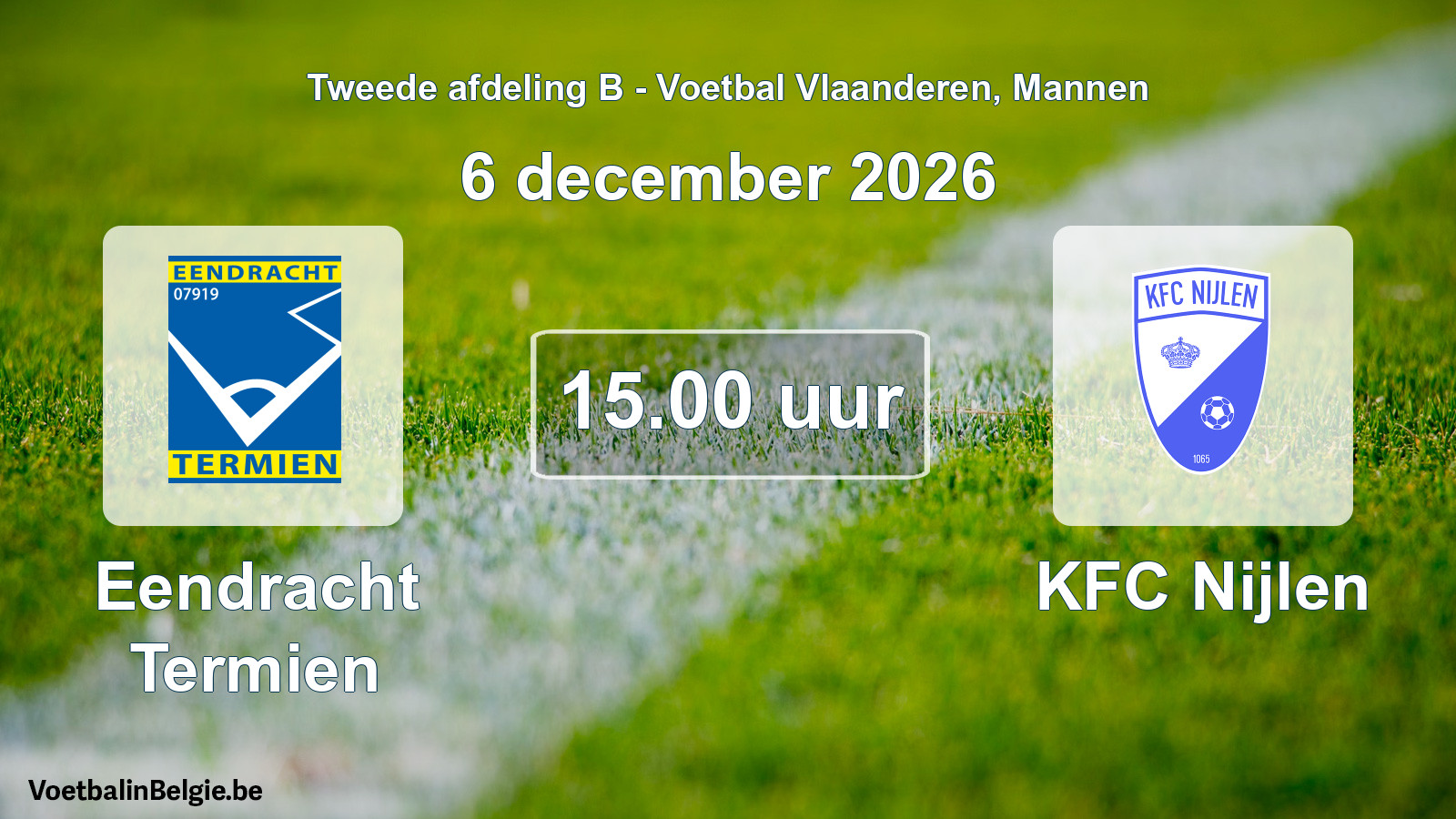 Geplande wedstrijd mannenvoetbal: Eendracht Termien - KFC Nijlen (6 december 2026)