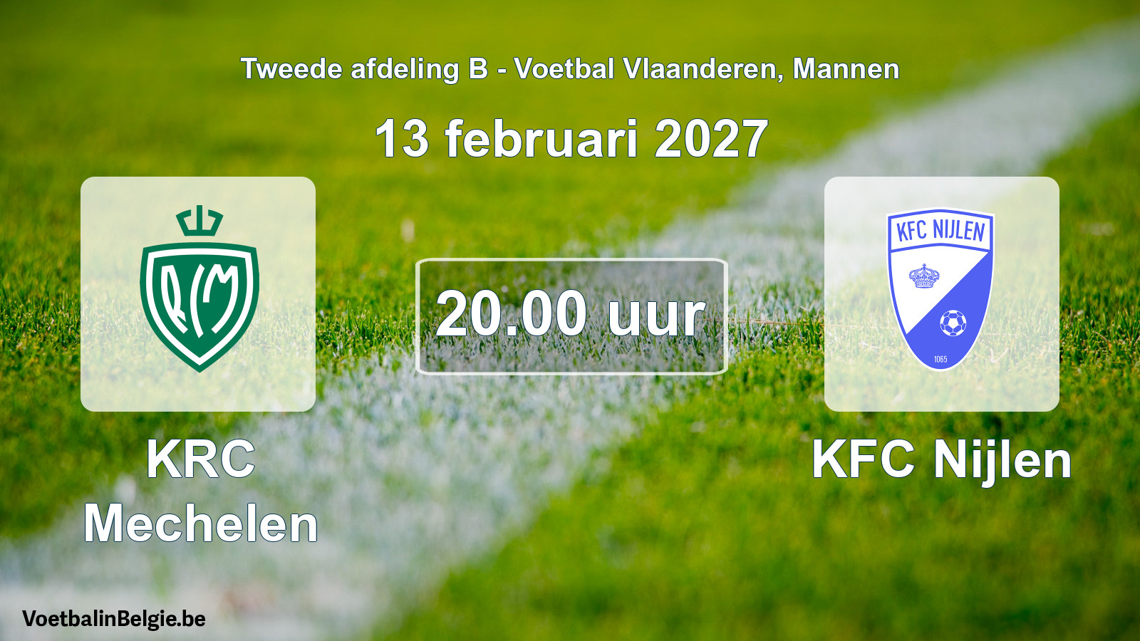 Geplande wedstrijd mannenvoetbal: KRC Mechelen - KFC Nijlen (13 februari 2027)
