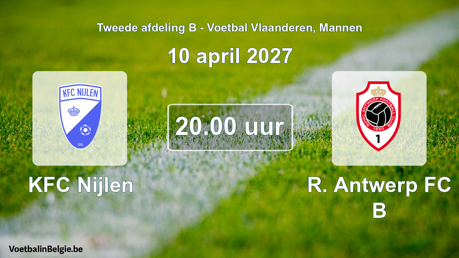 Geplande wedstrijd mannenvoetbal: KFC Nijlen - R. Antwerp FC B (10 april 2027)