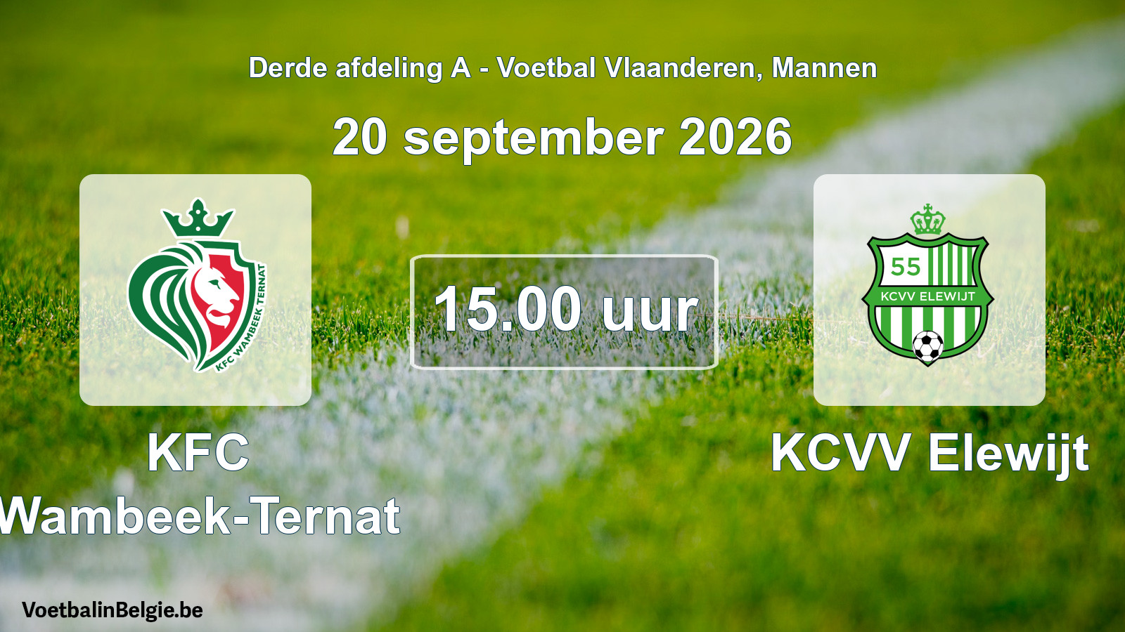 Geplande wedstrijd mannenvoetbal: KFC Wambeek-Ternat - KCVV Elewijt (20 september 2026)