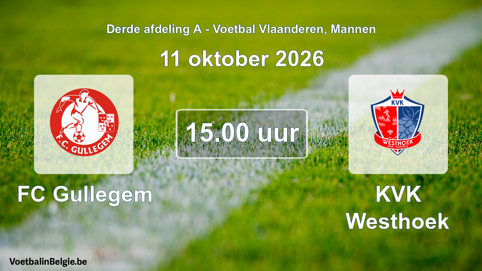 Geplande wedstrijd mannenvoetbal: FC Gullegem - KVK Westhoek (11 oktober 2026)