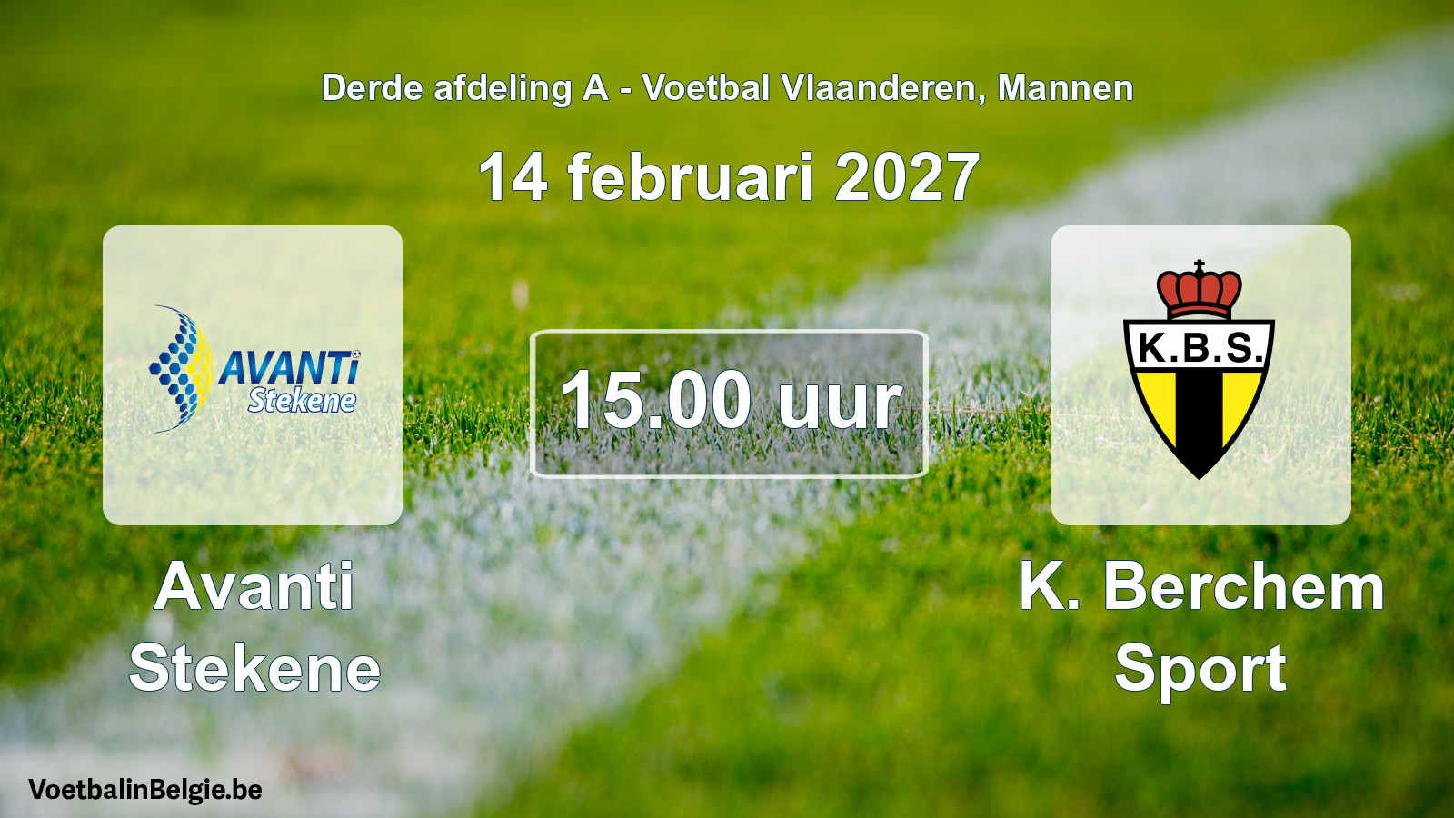 Geplande wedstrijd mannenvoetbal: Avanti Stekene - K. Berchem Sport (14 februari 2027)