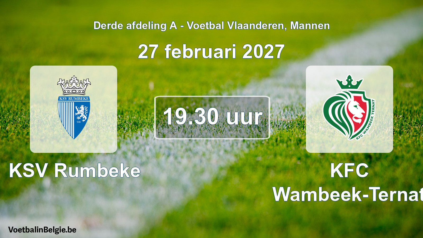 Geplande wedstrijd mannenvoetbal: KSV Rumbeke - KFC Wambeek-Ternat (27 februari 2027)