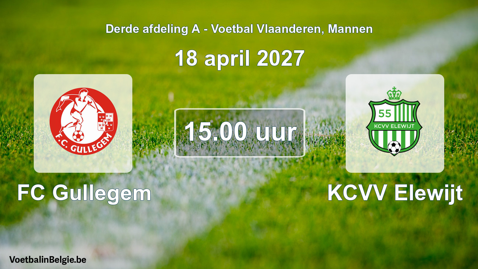 Geplande wedstrijd mannenvoetbal: FC Gullegem - KCVV Elewijt (18 april 2027)