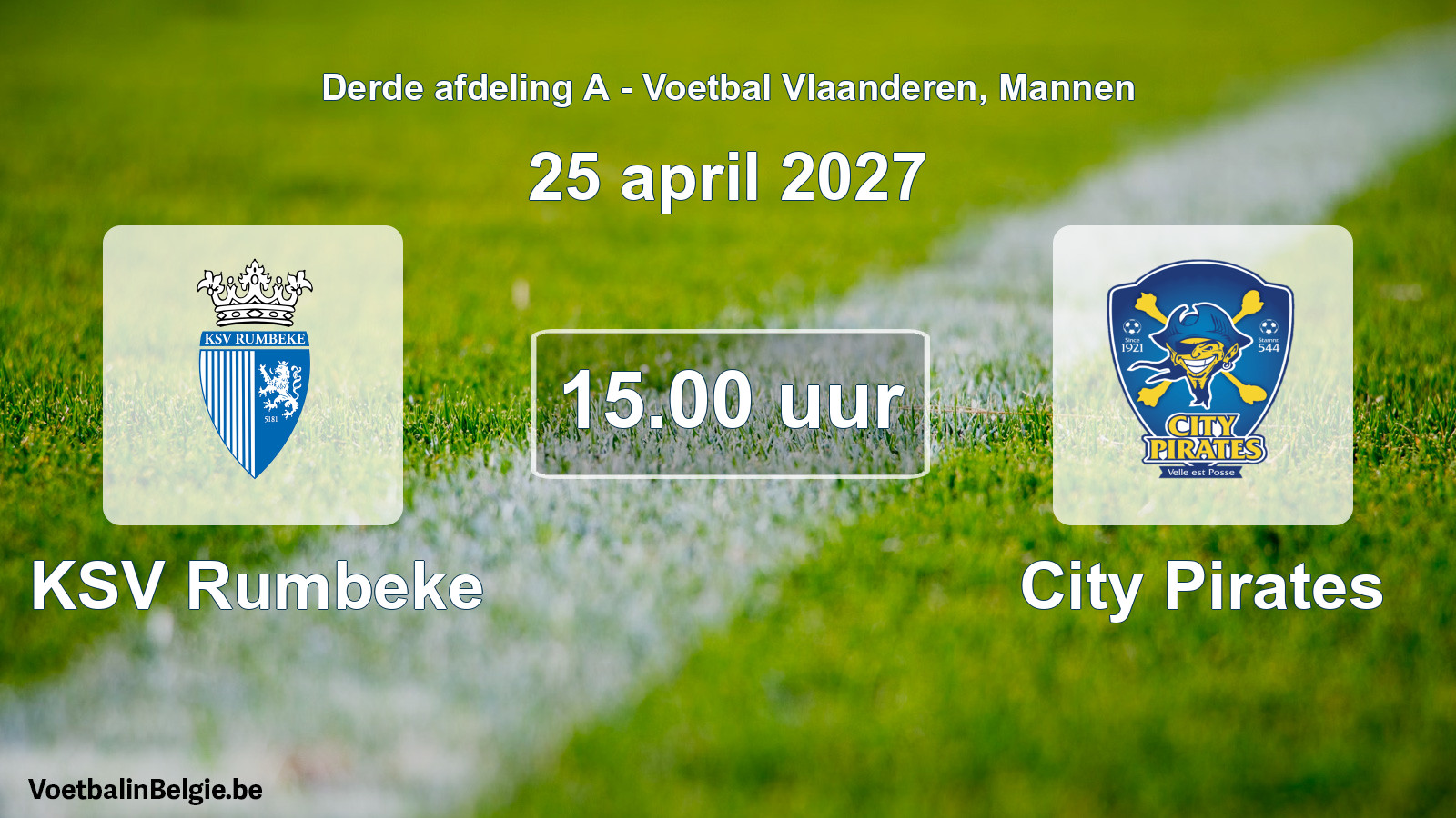 Match prévu football hommes: KSV Rumbeke - City Pirates (25 avril 2027)