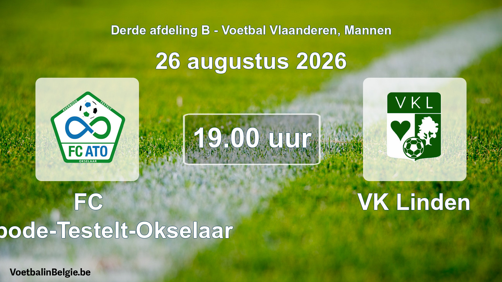 Geplande wedstrijd mannenvoetbal: FC Averbode-Testelt-Okselaar - VK Linden (26 augustus 2026)