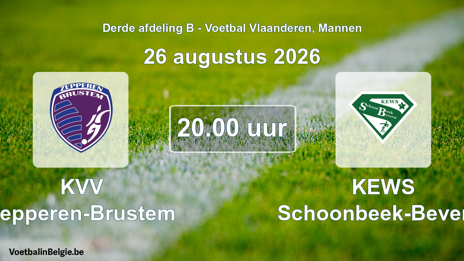 Geplande wedstrijd mannenvoetbal: KVV Zepperen-Brustem - KEWS Schoonbeek-Beverst (26 augustus 2026)