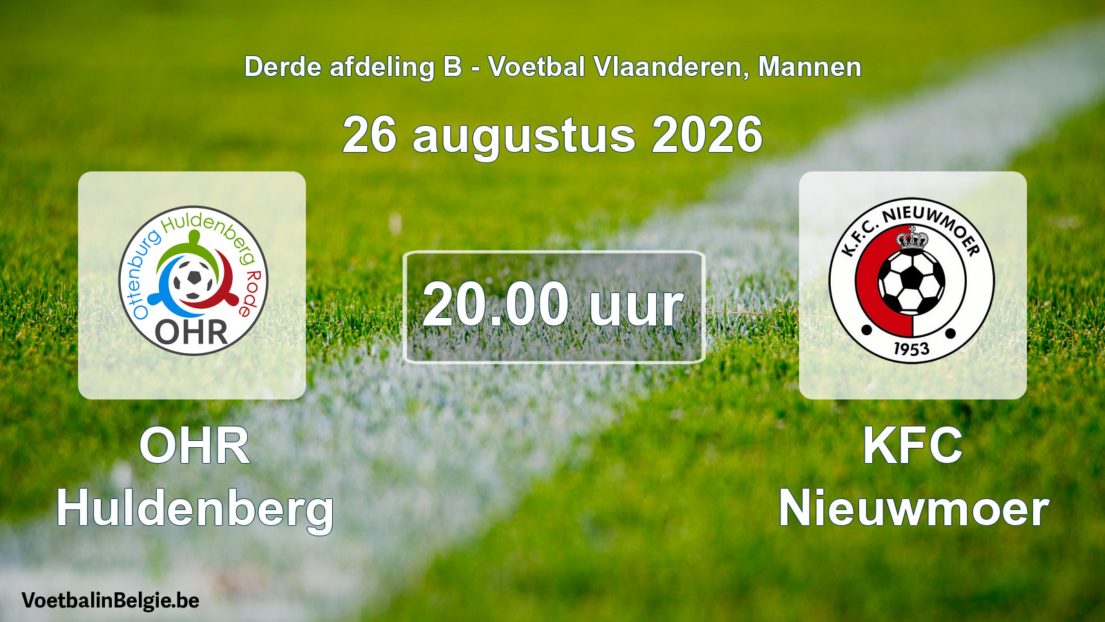 Geplande wedstrijd mannenvoetbal: OHR Huldenberg - KFC Nieuwmoer (26 augustus 2026)