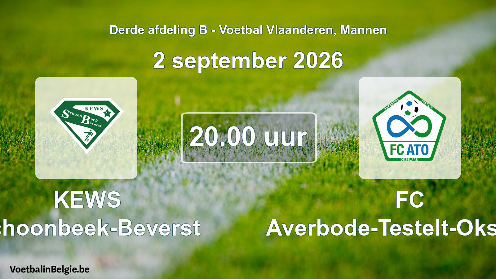 Geplande wedstrijd mannenvoetbal: KEWS Schoonbeek-Beverst - FC Averbode-Testelt-Okselaar (2 september 2026)