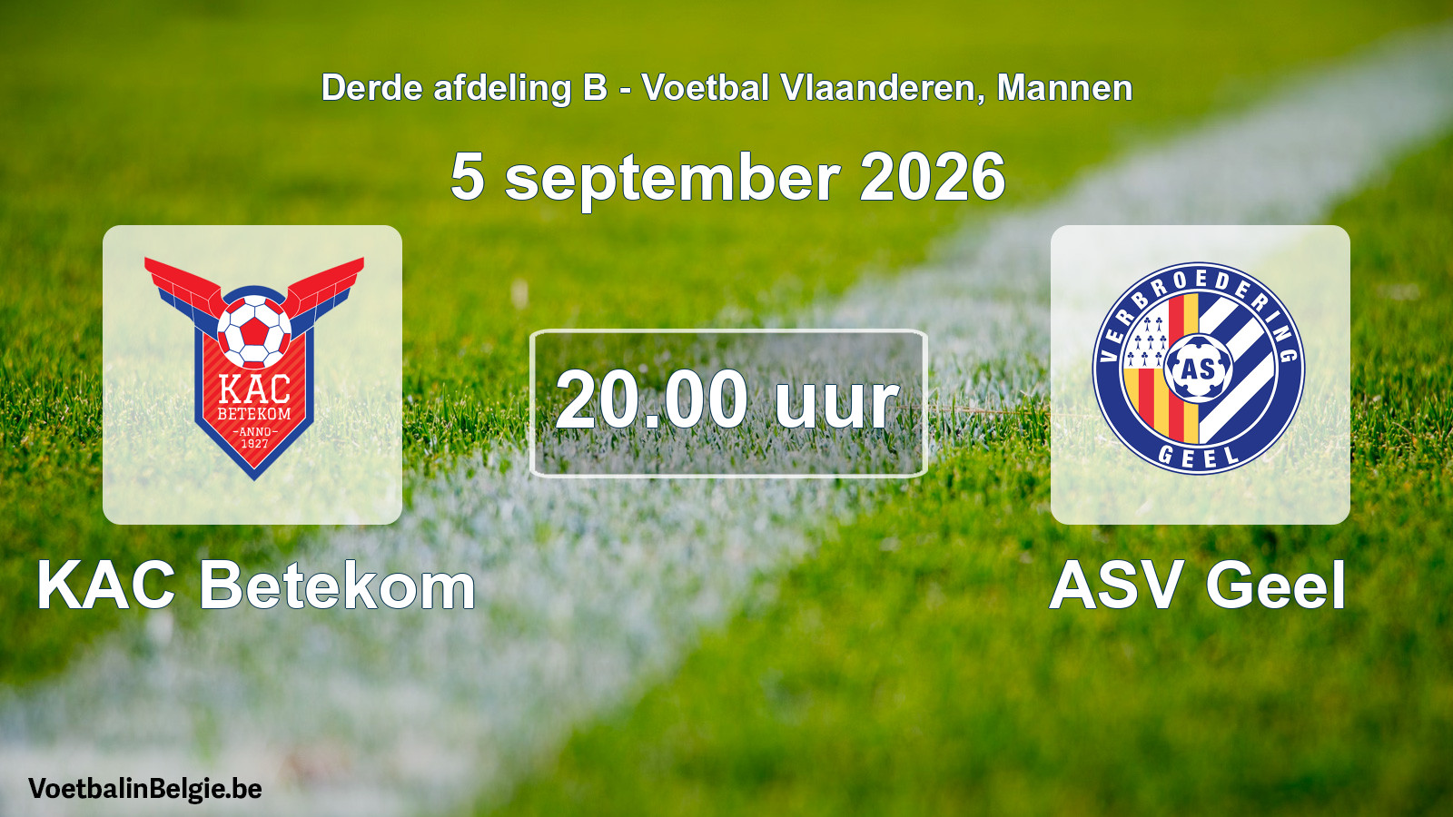 Geplande wedstrijd mannenvoetbal: KAC Betekom - ASV Geel (5 september 2026)