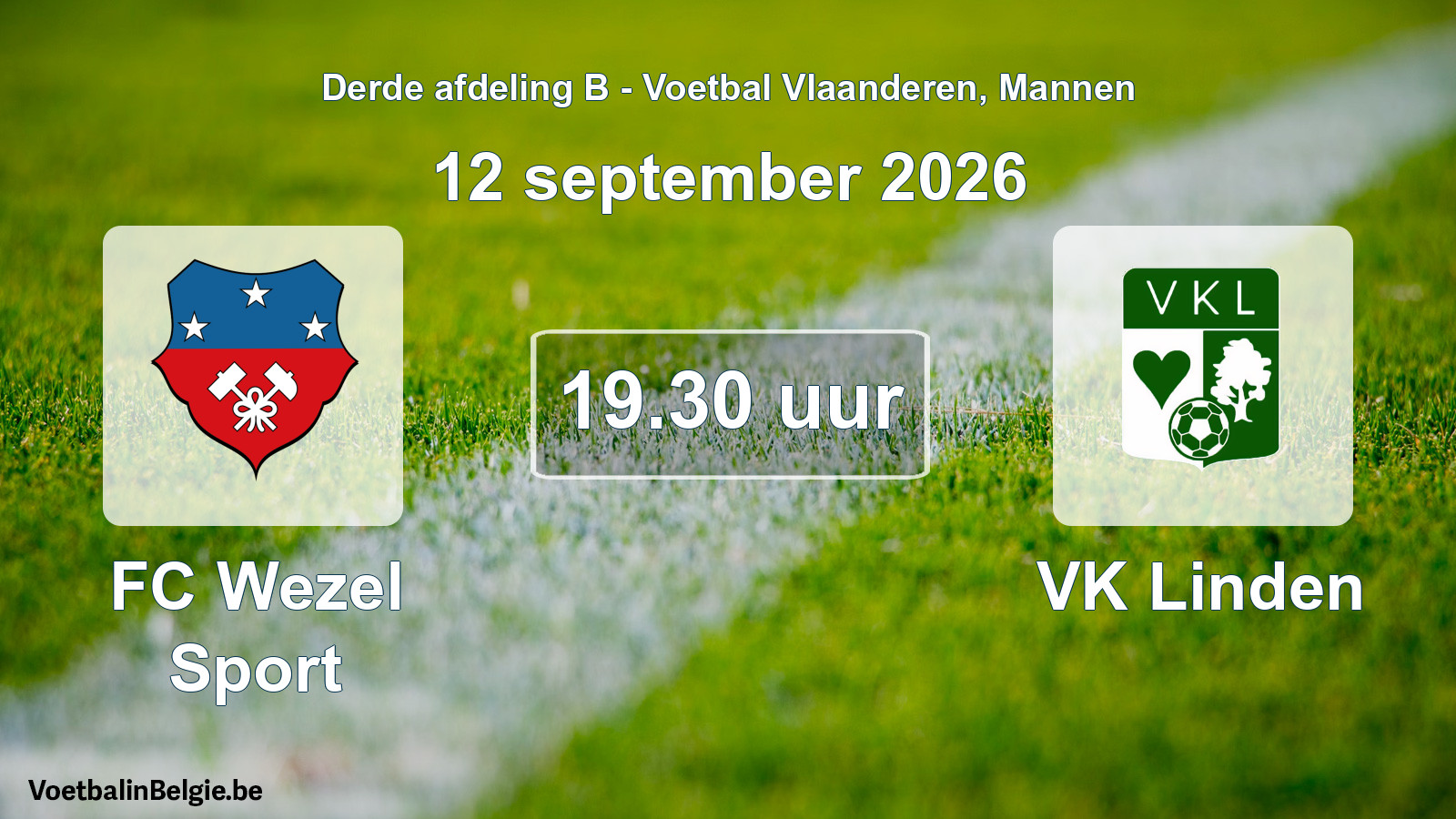 Geplantes Spiel männer-Fußball: FC Wezel Sport - VK Linden (12 September 2026)