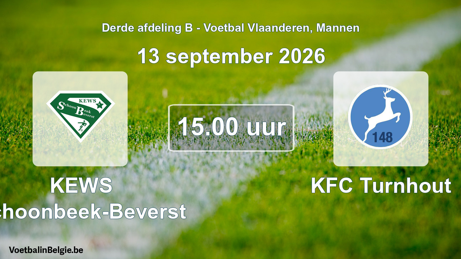 Geplande wedstrijd mannenvoetbal: KEWS Schoonbeek-Beverst - KFC Turnhout (13 september 2026)
