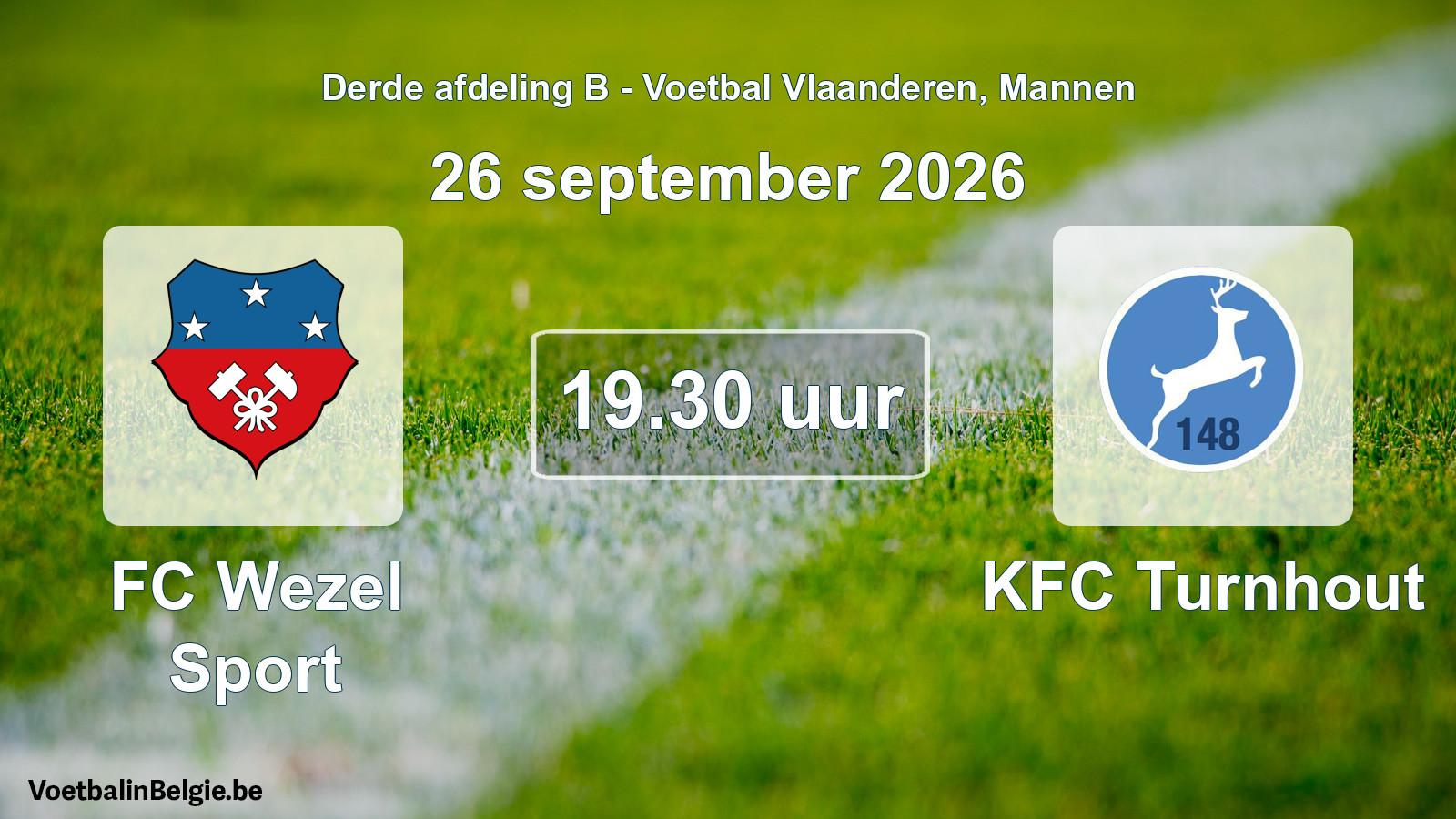 Geplande wedstrijd mannenvoetbal: FC Wezel Sport - KFC Turnhout (26 september 2026)