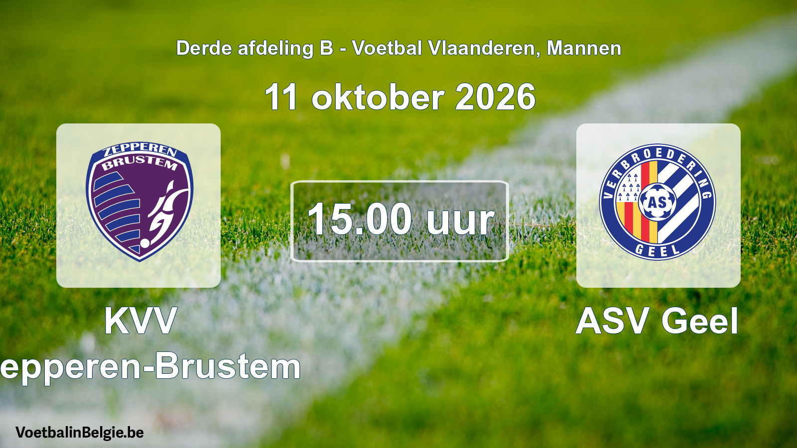 Geplande wedstrijd mannenvoetbal: KVV Zepperen-Brustem - ASV Geel (11 oktober 2026)