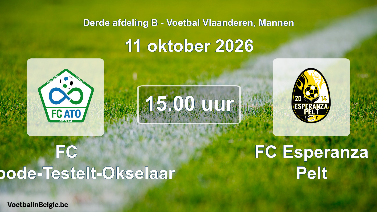 Scheduled match men football: FC Averbode-Testelt-Okselaar - FC Esperanza Pelt (11 October 2026)