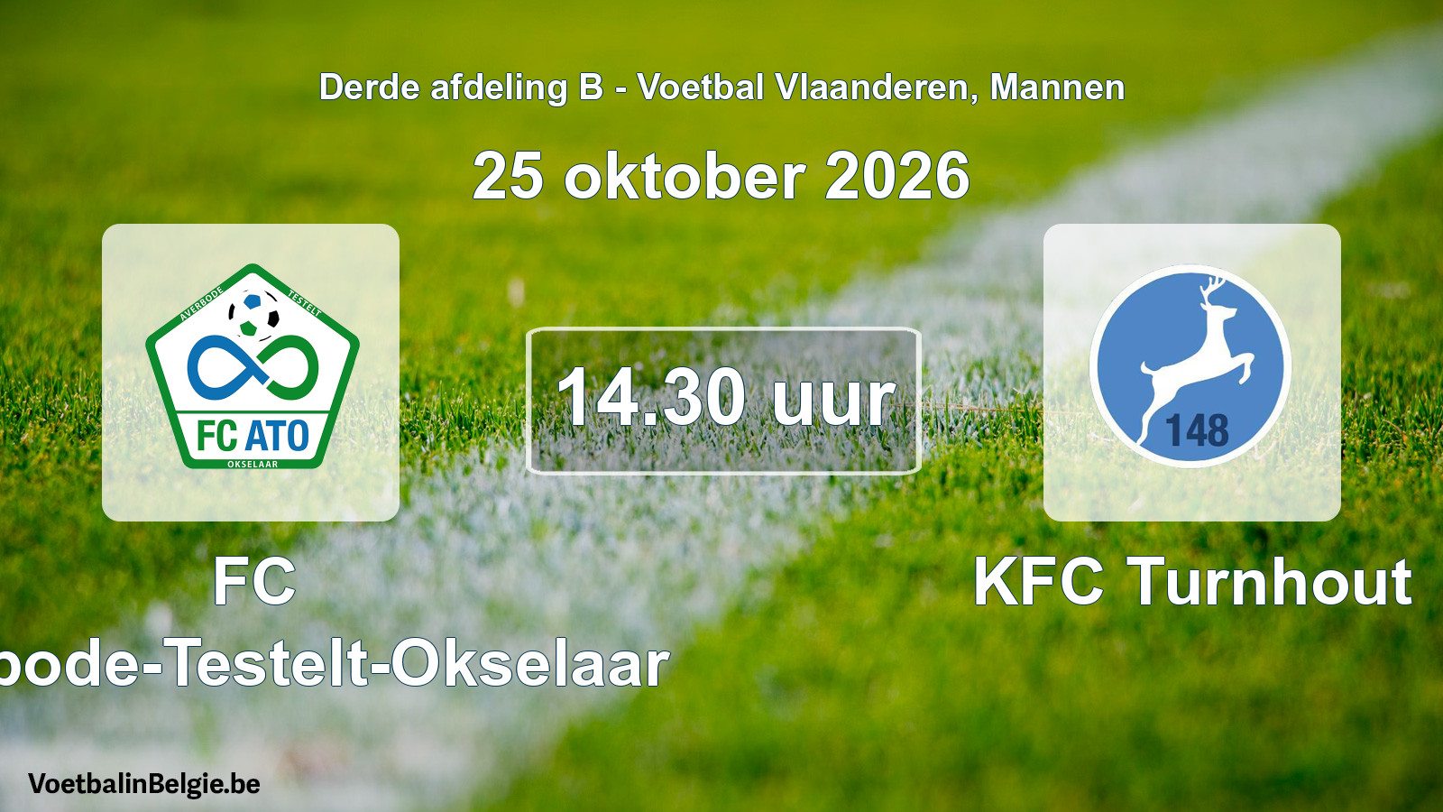 Geplande wedstrijd mannenvoetbal: FC Averbode-Testelt-Okselaar - KFC Turnhout (25 oktober 2026)