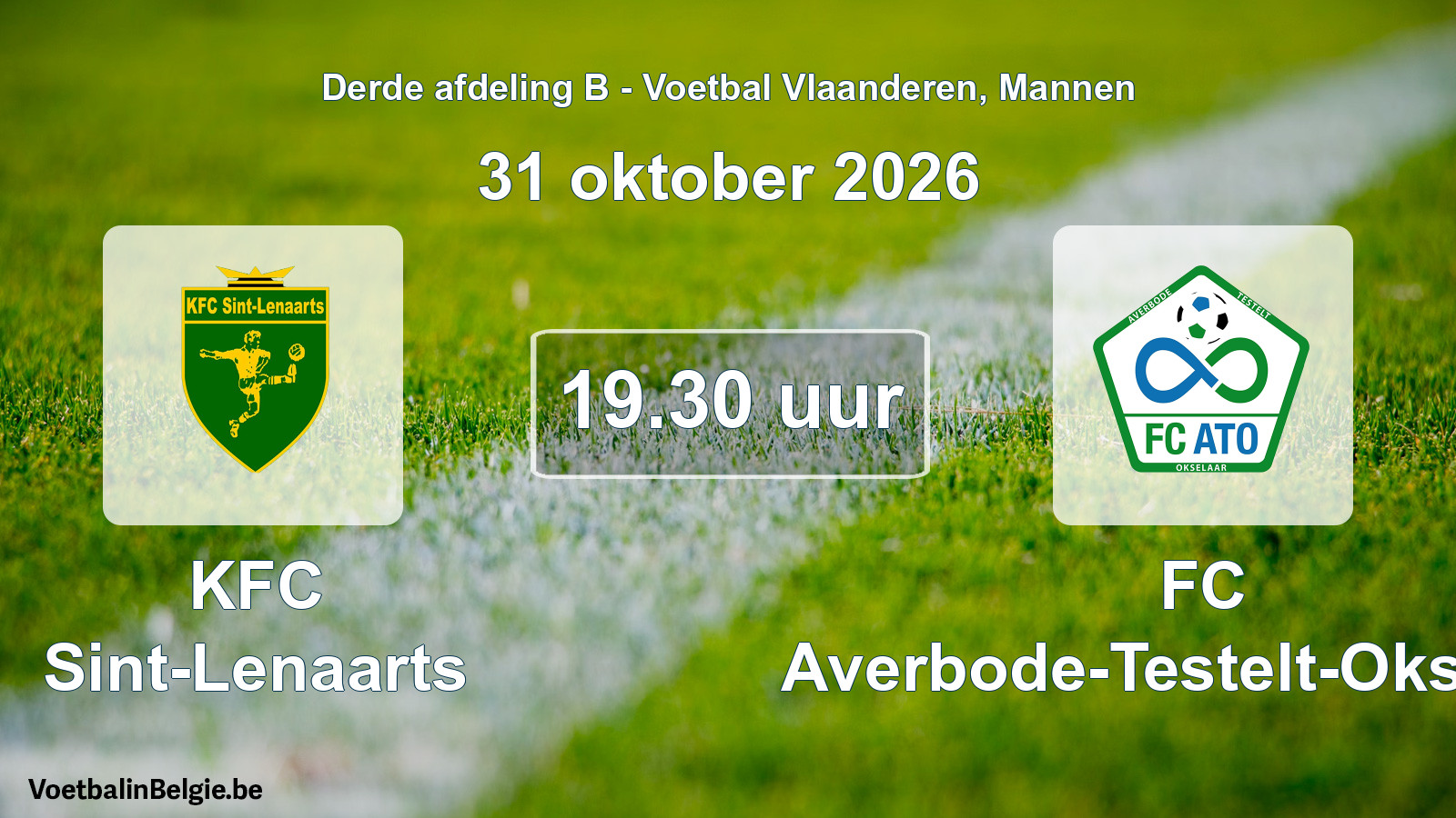 Geplande wedstrijd mannenvoetbal: KFC Sint-Lenaarts - FC Averbode-Testelt-Okselaar (31 oktober 2026)