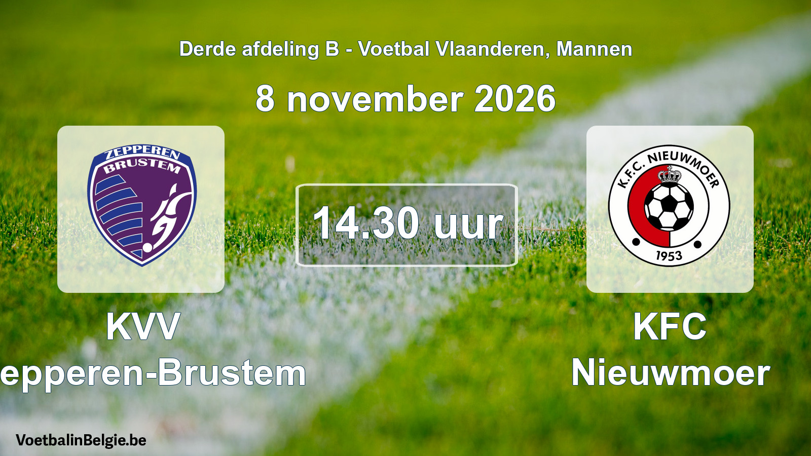 Geplande wedstrijd mannenvoetbal: KVV Zepperen-Brustem - KFC Nieuwmoer (8 november 2026)