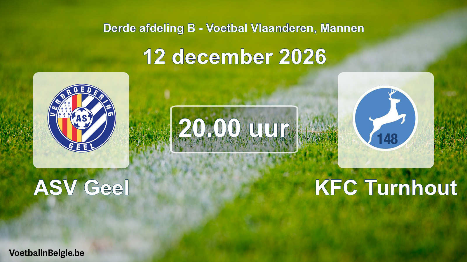 Geplande wedstrijd mannenvoetbal: ASV Geel - KFC Turnhout (12 december 2026)