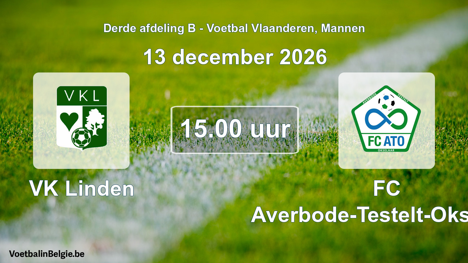 Geplande wedstrijd mannenvoetbal: VK Linden - FC Averbode-Testelt-Okselaar (13 december 2026)
