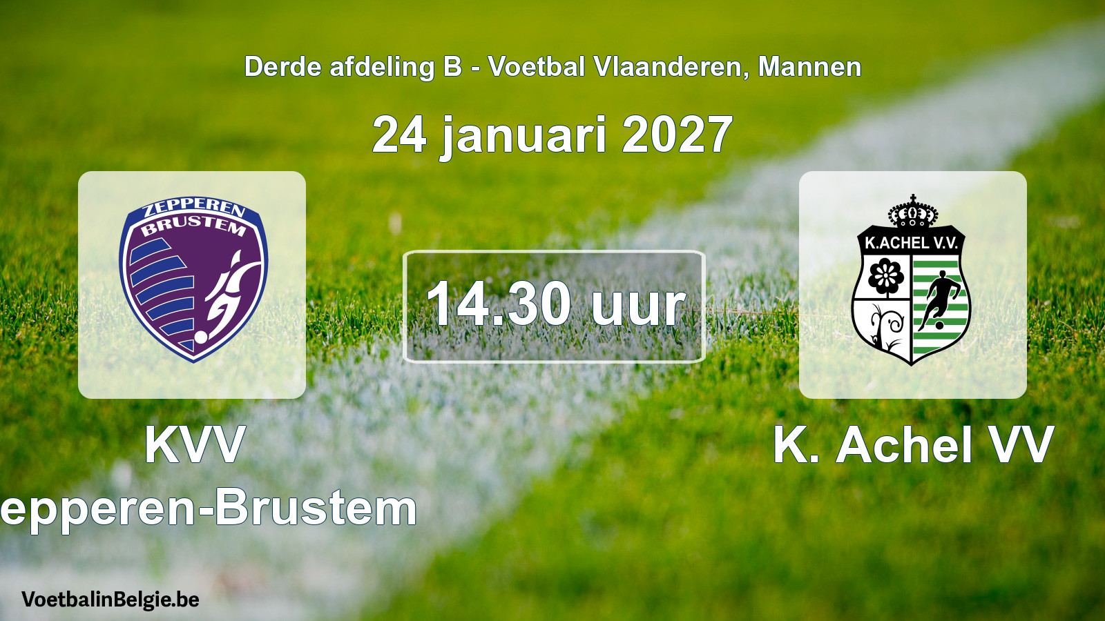 Geplande wedstrijd mannenvoetbal: KVV Zepperen-Brustem - K. Achel VV (24 januari 2027)