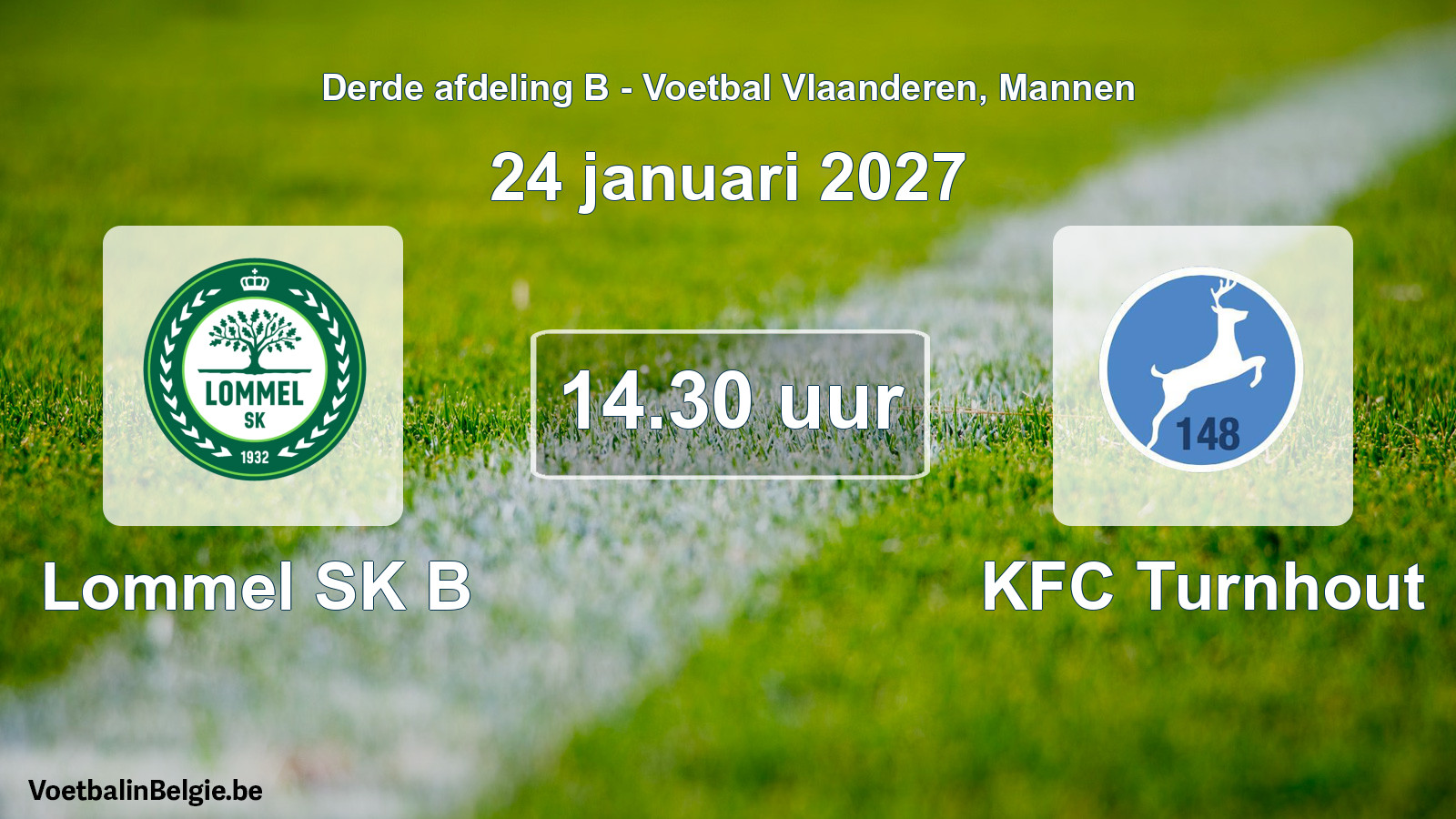 Geplande wedstrijd mannenvoetbal: Lommel SK B - KFC Turnhout (24 januari 2027)