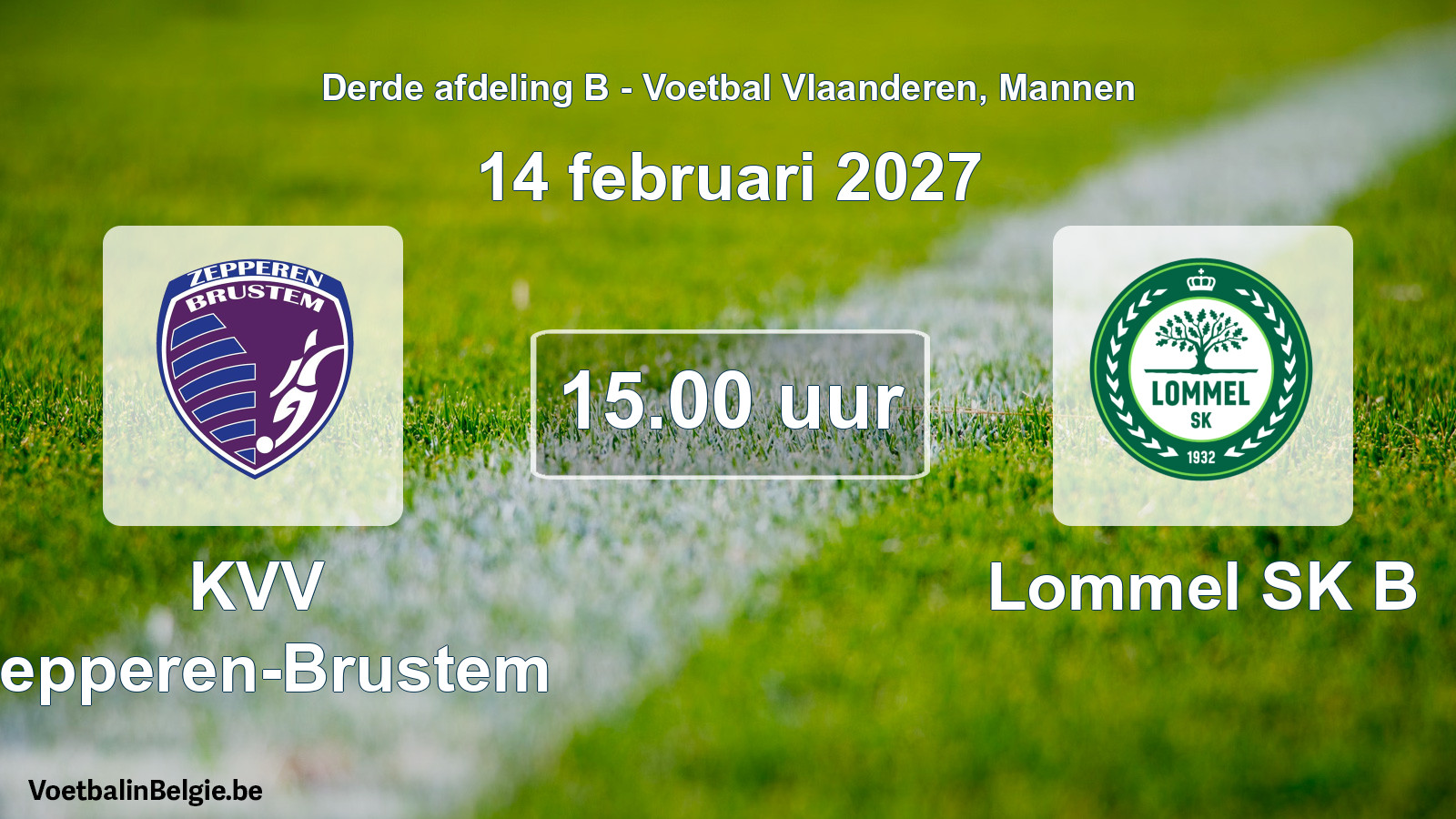 Geplande wedstrijd mannenvoetbal: KVV Zepperen-Brustem - Lommel SK B (14 februari 2027)