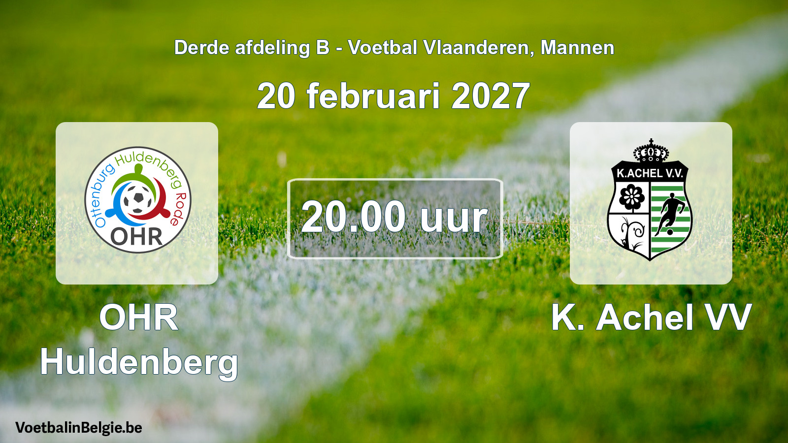 Geplande wedstrijd mannenvoetbal: OHR Huldenberg - K. Achel VV (20 februari 2027)