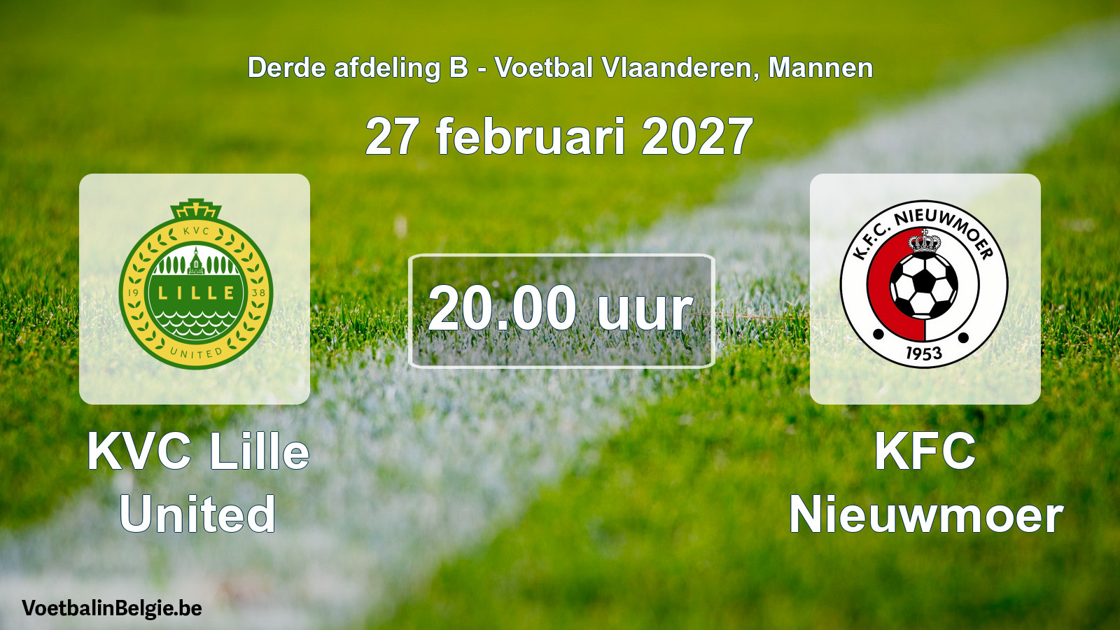 Geplande wedstrijd mannenvoetbal: KVC Lille United - KFC Nieuwmoer (27 februari 2027)