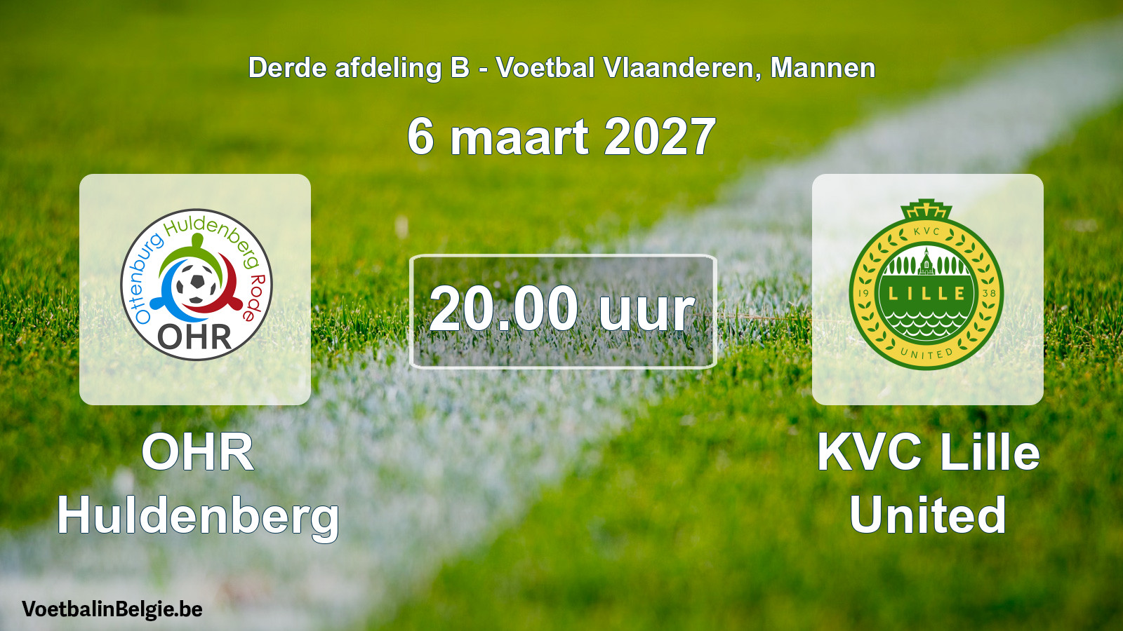 Geplande wedstrijd mannenvoetbal: OHR Huldenberg - KVC Lille United (6 maart 2027)
