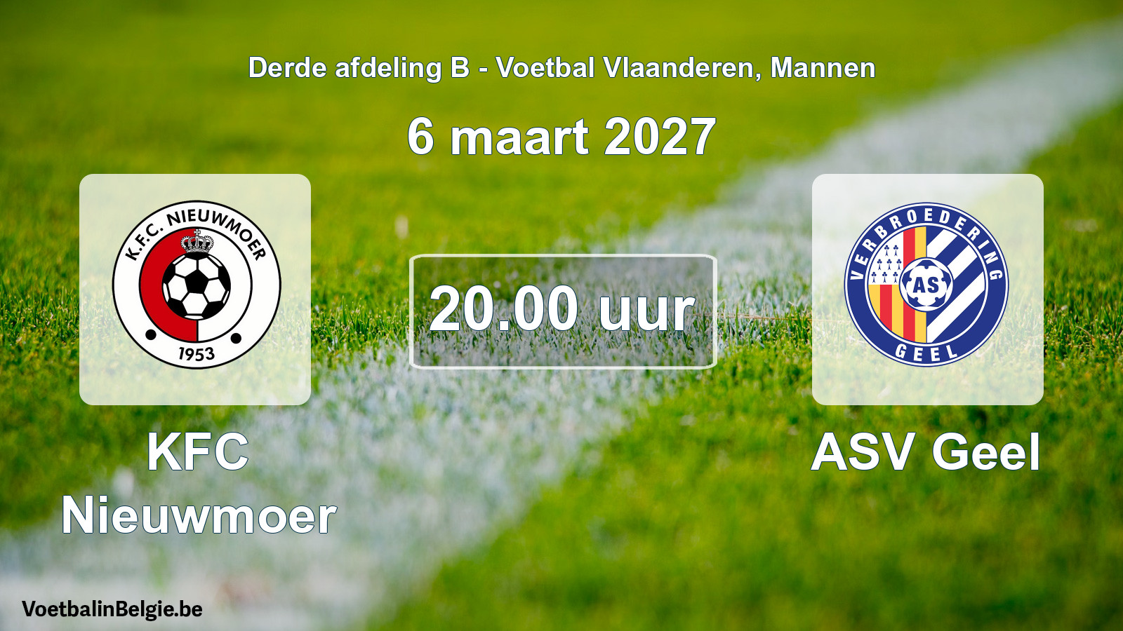 Geplande wedstrijd mannenvoetbal: KFC Nieuwmoer - ASV Geel (6 maart 2027)