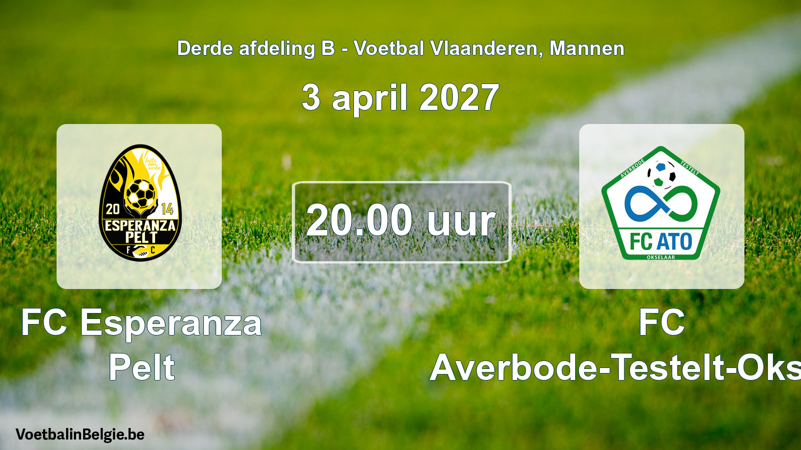 Geplande wedstrijd mannenvoetbal: FC Esperanza Pelt - FC Averbode-Testelt-Okselaar (3 april 2027)