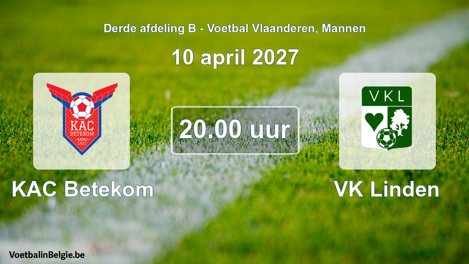 Geplande wedstrijd mannenvoetbal: KAC Betekom - VK Linden (10 april 2027)