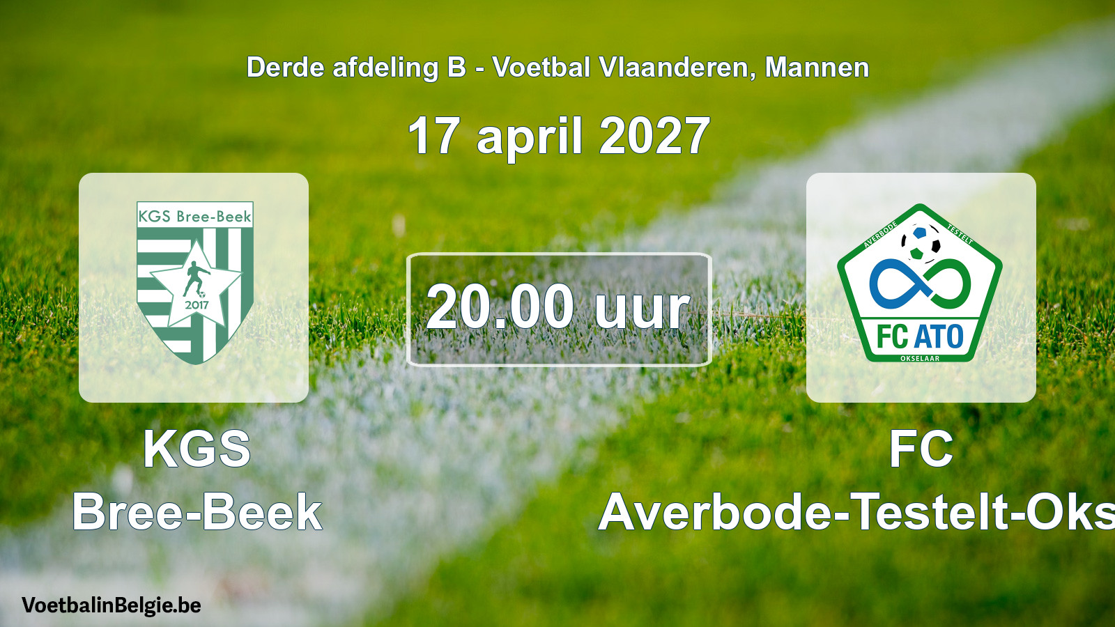 Geplande wedstrijd mannenvoetbal: KGS Bree-Beek - FC Averbode-Testelt-Okselaar (17 april 2027)