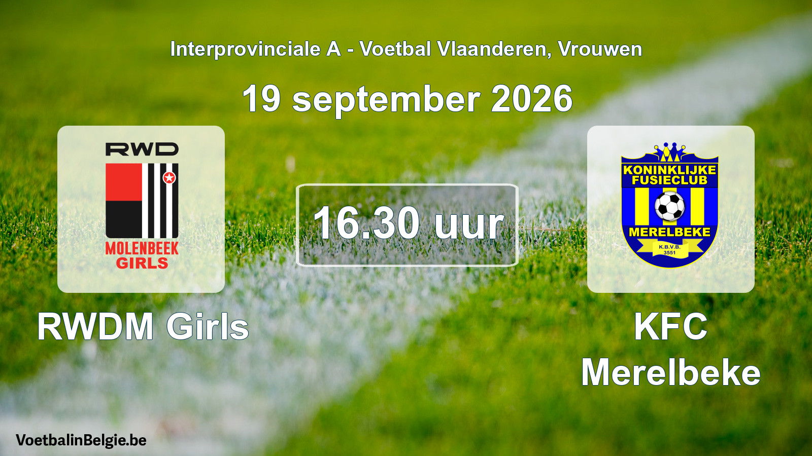 Geplantes Spiel frauen-Fußball: RWDM Girls - KFC Merelbeke (19 September 2026)