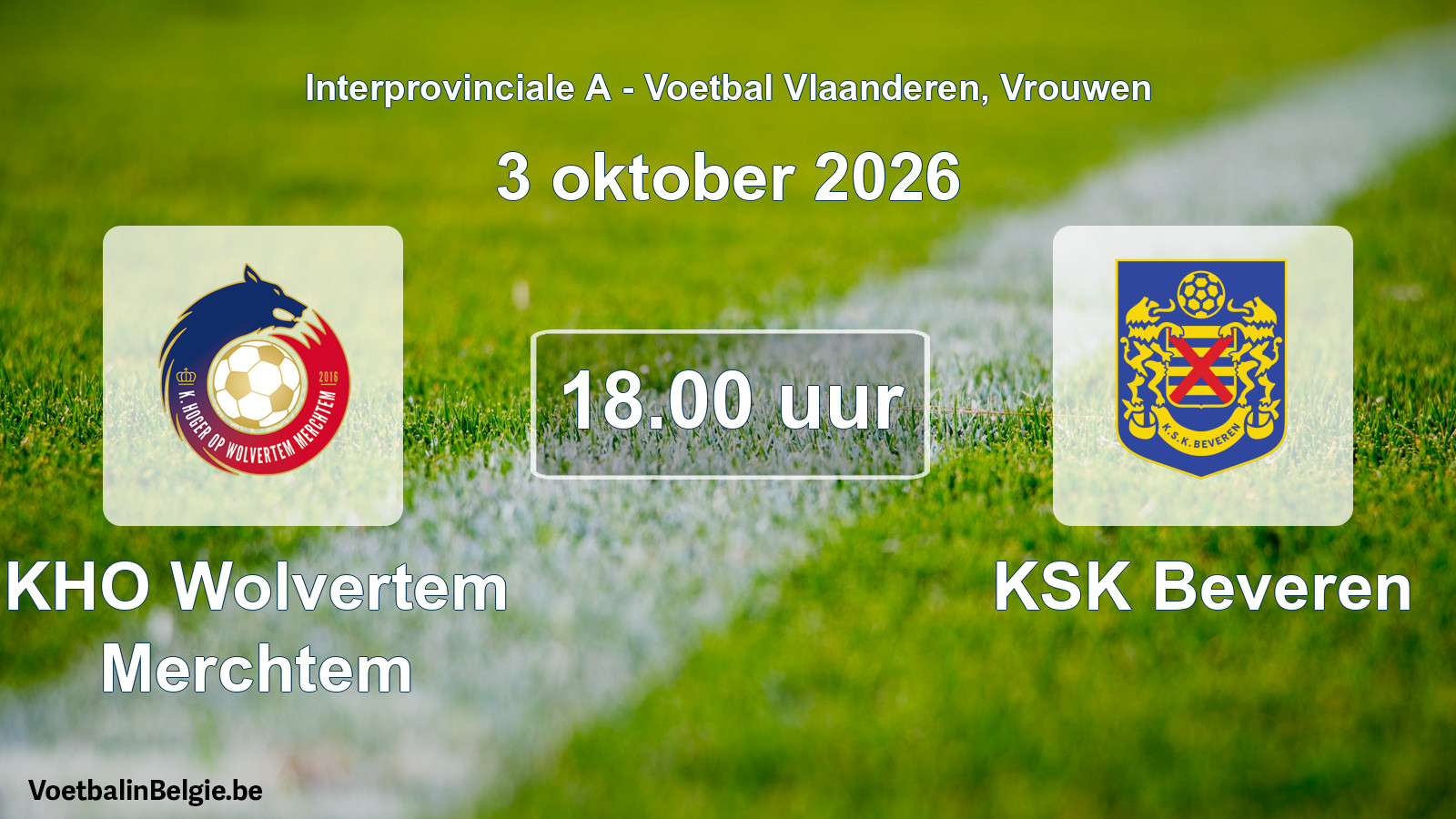 Geplande wedstrijd vrouwenvoetbal: KHO Wolvertem Merchtem - KSK Beveren (3 oktober 2026)