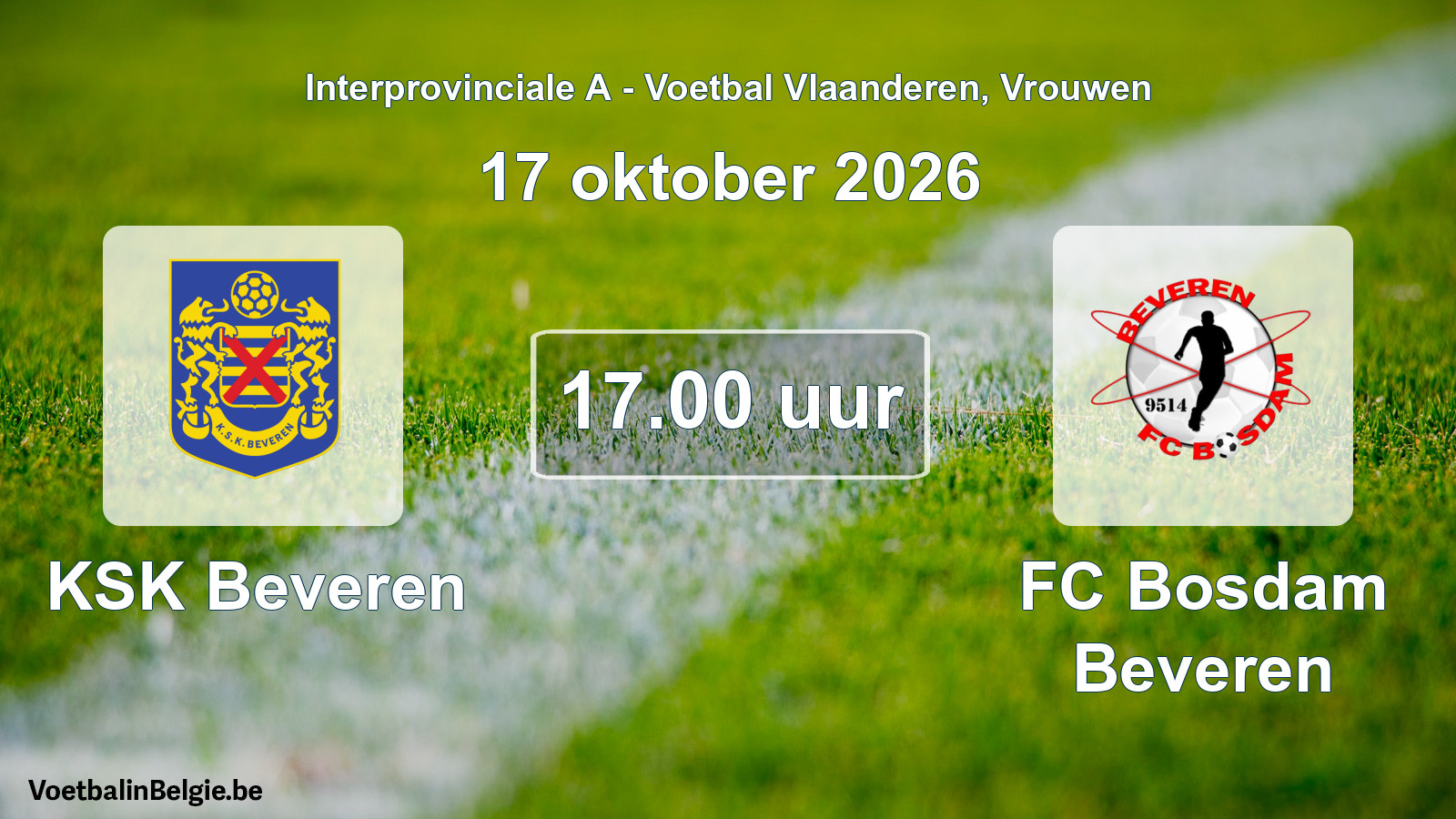 Geplande wedstrijd vrouwenvoetbal: KSK Beveren - FC Bosdam Beveren (17 oktober 2026)