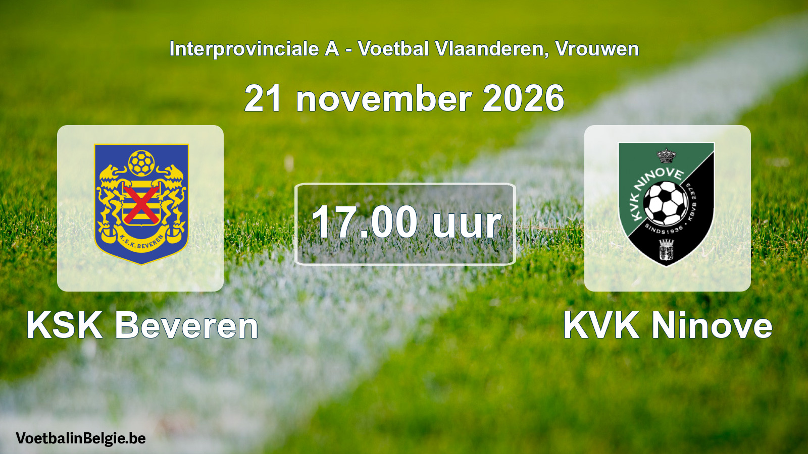 Geplande wedstrijd vrouwenvoetbal: KSK Beveren - KVK Ninove (21 november 2026)