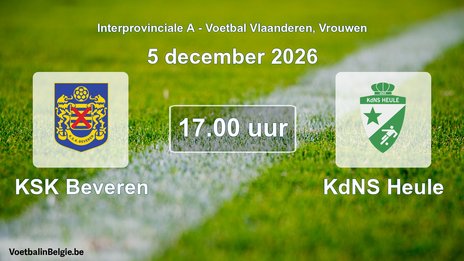 Match prévu football femmes: KSK Beveren - KdNS Heule (5 décembre 2026)
