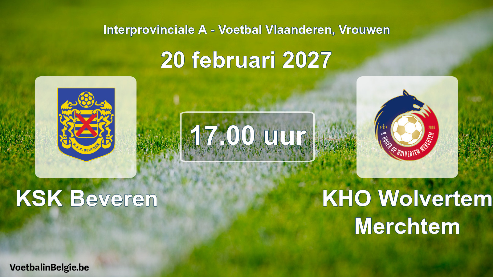 Geplande wedstrijd vrouwenvoetbal: KSK Beveren - KHO Wolvertem Merchtem (20 februari 2027)