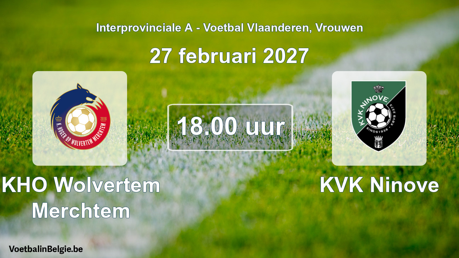 Geplande wedstrijd vrouwenvoetbal: KHO Wolvertem Merchtem - KVK Ninove (27 februari 2027)