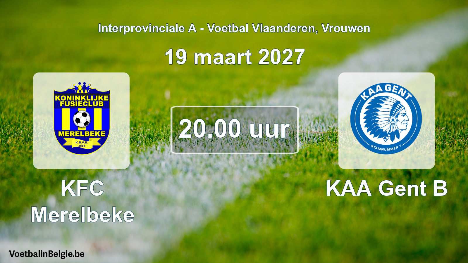 Geplande wedstrijd vrouwenvoetbal: KFC Merelbeke - KAA Gent B (19 maart 2027)