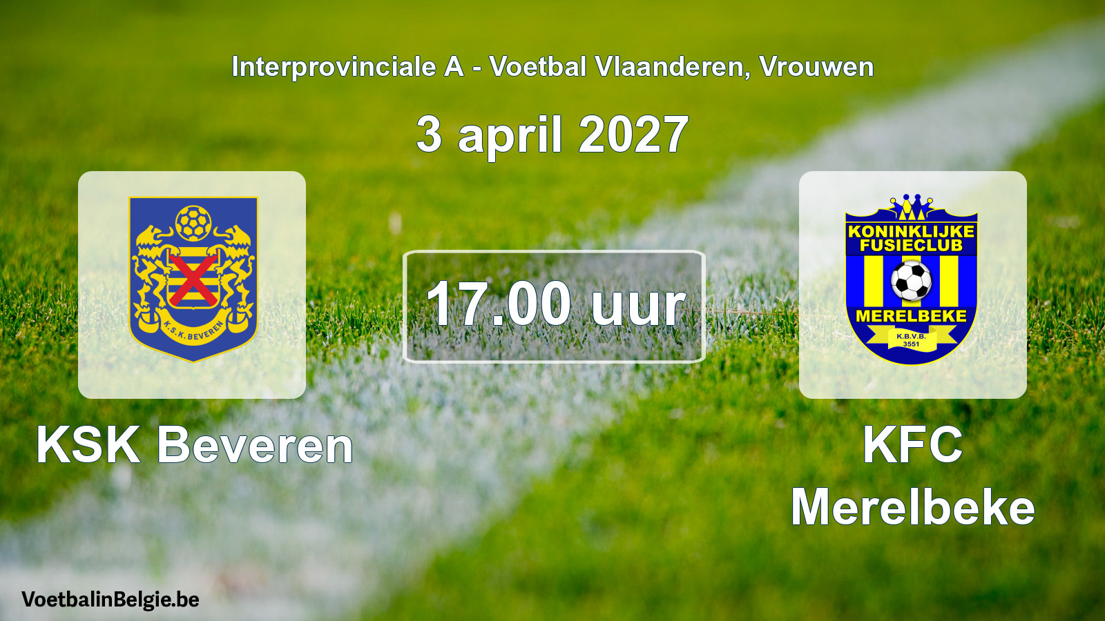 Geplande wedstrijd vrouwenvoetbal: KSK Beveren - KFC Merelbeke (3 april 2027)
