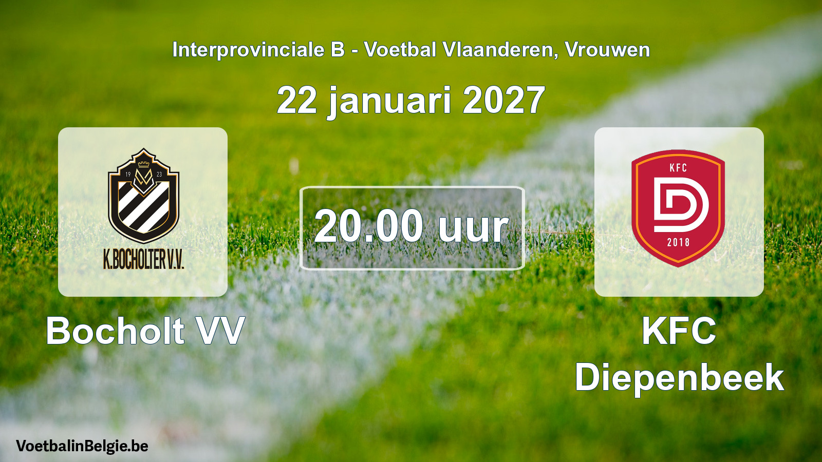 Geplande wedstrijd vrouwenvoetbal: Bocholt VV - KFC Diepenbeek (22 januari 2027)