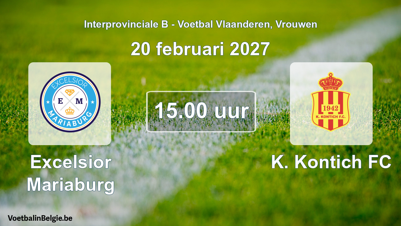 Geplande wedstrijd vrouwenvoetbal: Excelsior Mariaburg - K. Kontich FC (20 februari 2027)