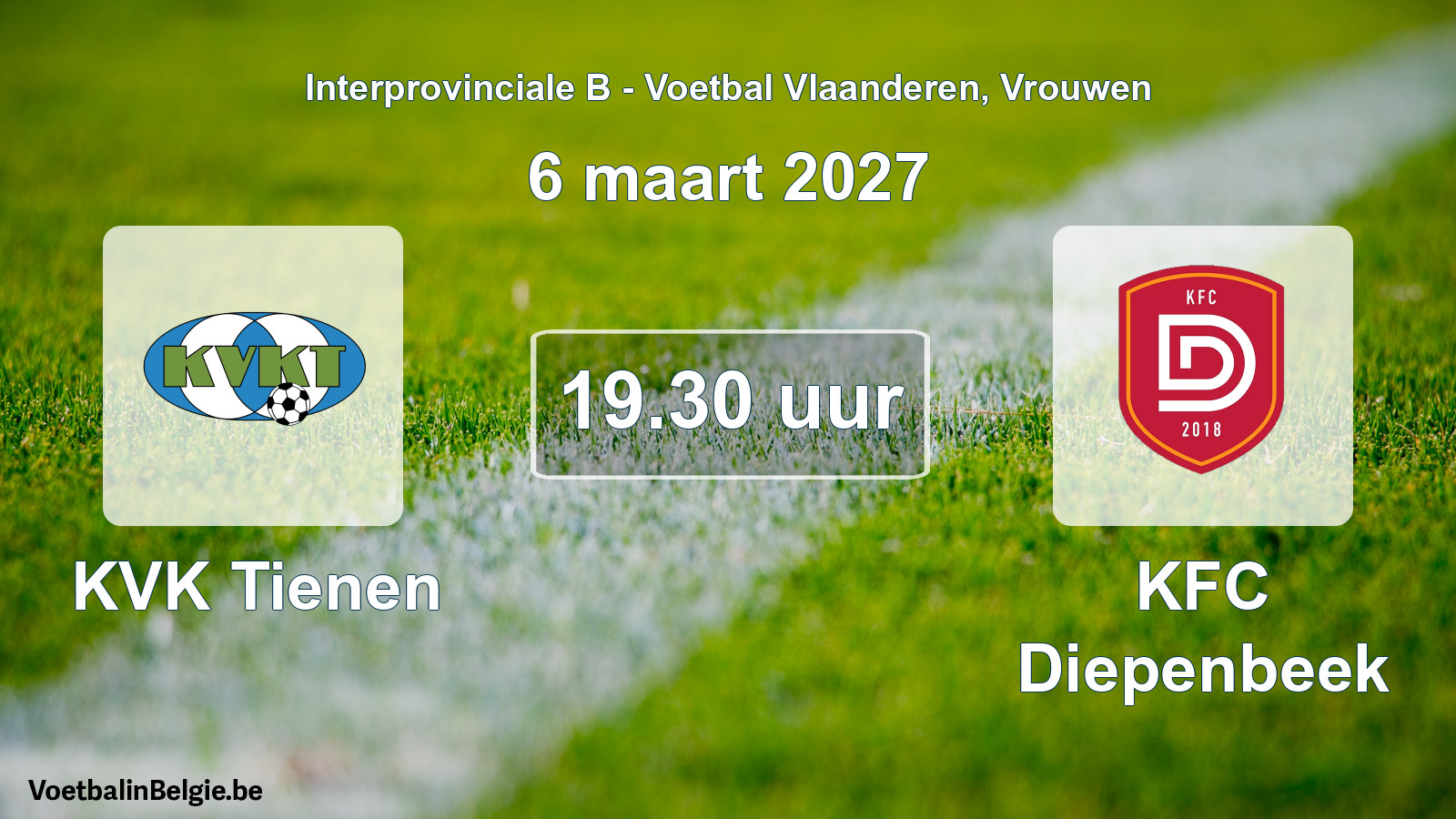 Geplande wedstrijd vrouwenvoetbal: KVK Tienen - KFC Diepenbeek (6 maart 2027)
