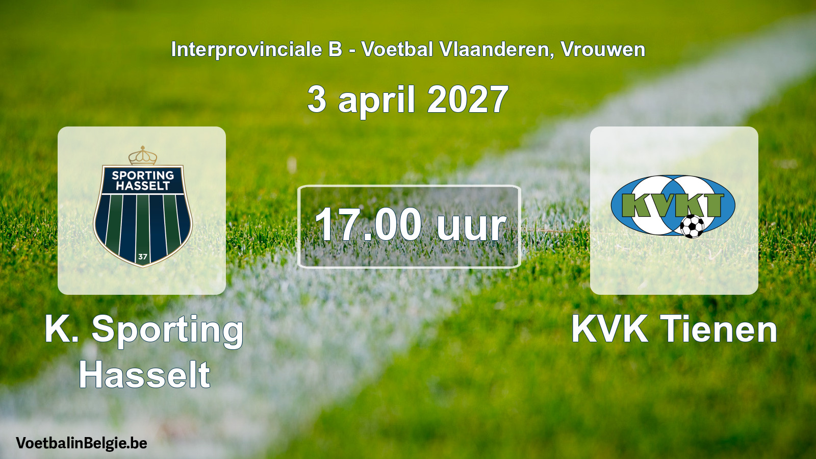 Geplande wedstrijd vrouwenvoetbal: K. Sporting Hasselt - KVK Tienen (3 april 2027)