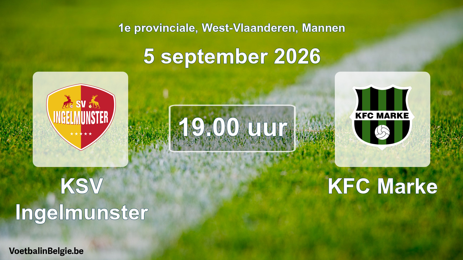 Geplande wedstrijd mannenvoetbal: KSV Ingelmunster - KFC Marke (5 september 2026)