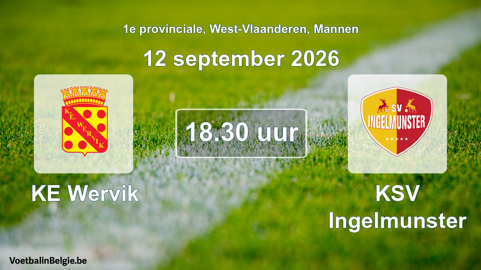 Geplande wedstrijd mannenvoetbal: KE Wervik - KSV Ingelmunster (12 september 2026)